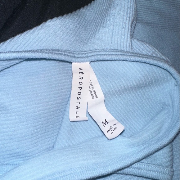 Aeropostale Light Blue Cropped Ribbed Tank Top Size M - Picture 3 of 3